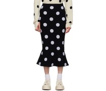 Black Polka Dot Midi Skirt