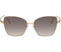 Gold Angled Cat-Eye Sunglasses