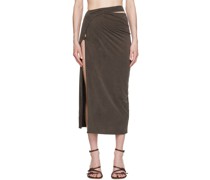 Brown 'La Jupe Espelho' Midi Skirt