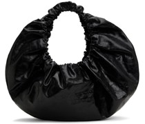 Black Crescent Large Crackle Bag