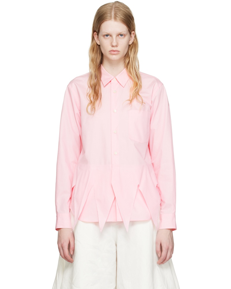 Comme des Garçons Damen Pink Raw Edge Shirt