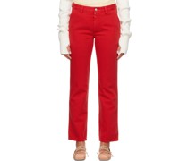 Red Four-Pocket Jeans