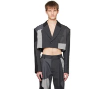 Gray Patchwork Blazer