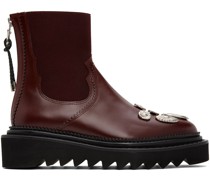 Burgundy Side Gore Metal Boots