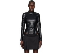 Black Mock Neck Blouse