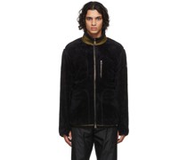 Black Recycled Fleece Zip-Up Sweater