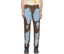 Brown Embroidered Jeans
