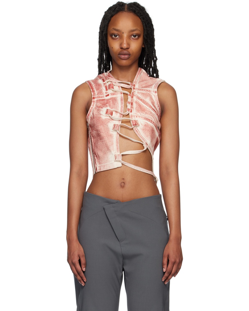 OTTOLINGER Damen SSENSE Exclusive Red Denim Tank Top