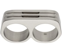 Silver Double Grill Ring