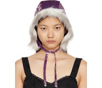 Purple Crushed Velvet Beanie