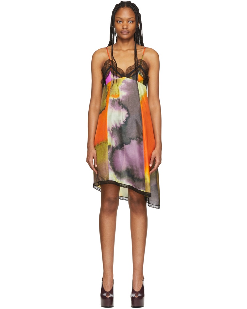 Dries van Noten Damen Multicolor Lace Mid-Length Dress