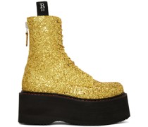 Gold Double Stack Boots