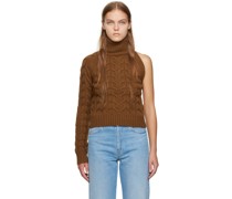 Brown Single-Shoulder Sweater