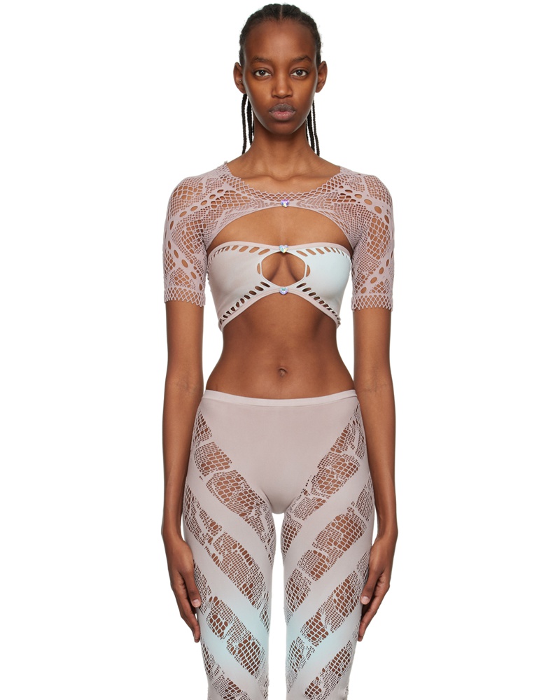 Poster Girl Damen Taupe & Blue Barbi T-Shirt