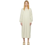 Beige Ribbed Midi Dress
