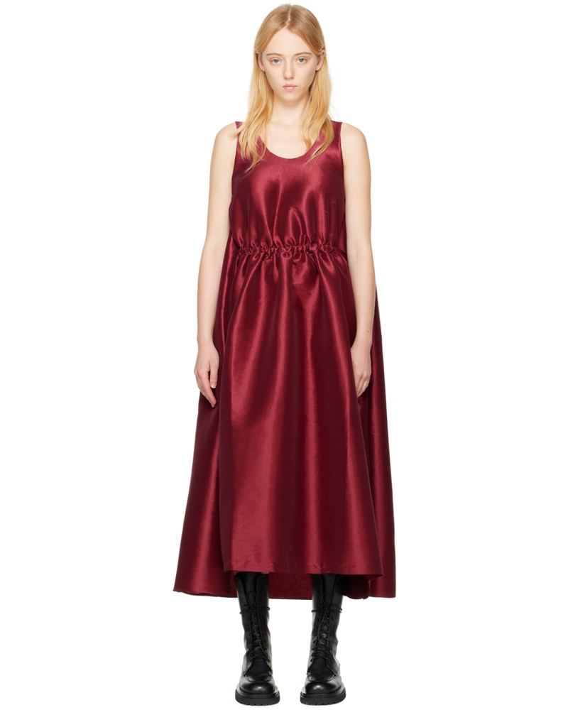 Kika Vargas Damen Burgundy Tracey Midi Dress