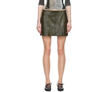 Green Vittoria II Leather Miniskirt