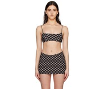 Black & Beige Monogram Bralette