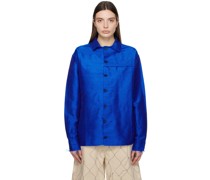 Blue Raw Edge Shirt