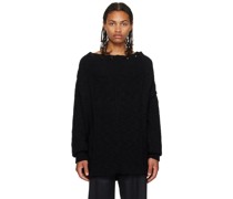 Black Deep-Pleat Turtleneck