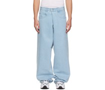 Blue Wash Pleated Front Jeans