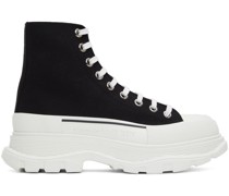 Black & White High Tread Slick Sneakers