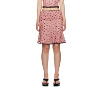 Pink Floral Midi Skirt