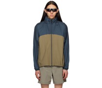 Taupe & Navy Paneled Jacket
