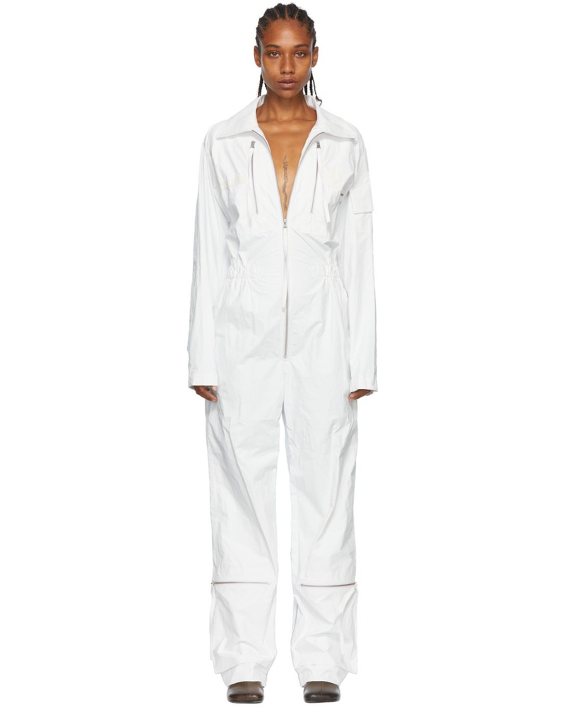 Maison Margiela Damen Off-White Coated Jumpsuit Maison Margiela Damen Off-White Coated Jumpsuit