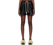 Black Maurine Vegan Leather Shorts