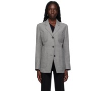 Gray Notched Lapel Blazer