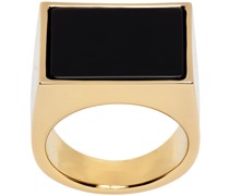 Gold & Black Square Signet Ring