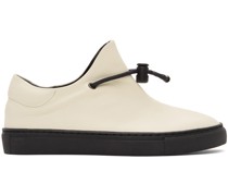 Off-White Leather Slip-On Sneakers