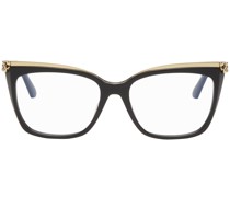 Black & Gold 'Panthère de ' Cat-Eye Glasses