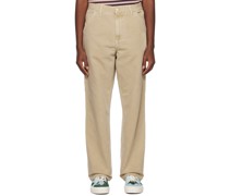 Beige Single Knee Trousers