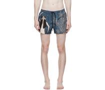 Blue Woman and Fern Swim Shorts