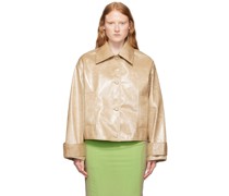 Tan Charleen Faux-Leather Jacket