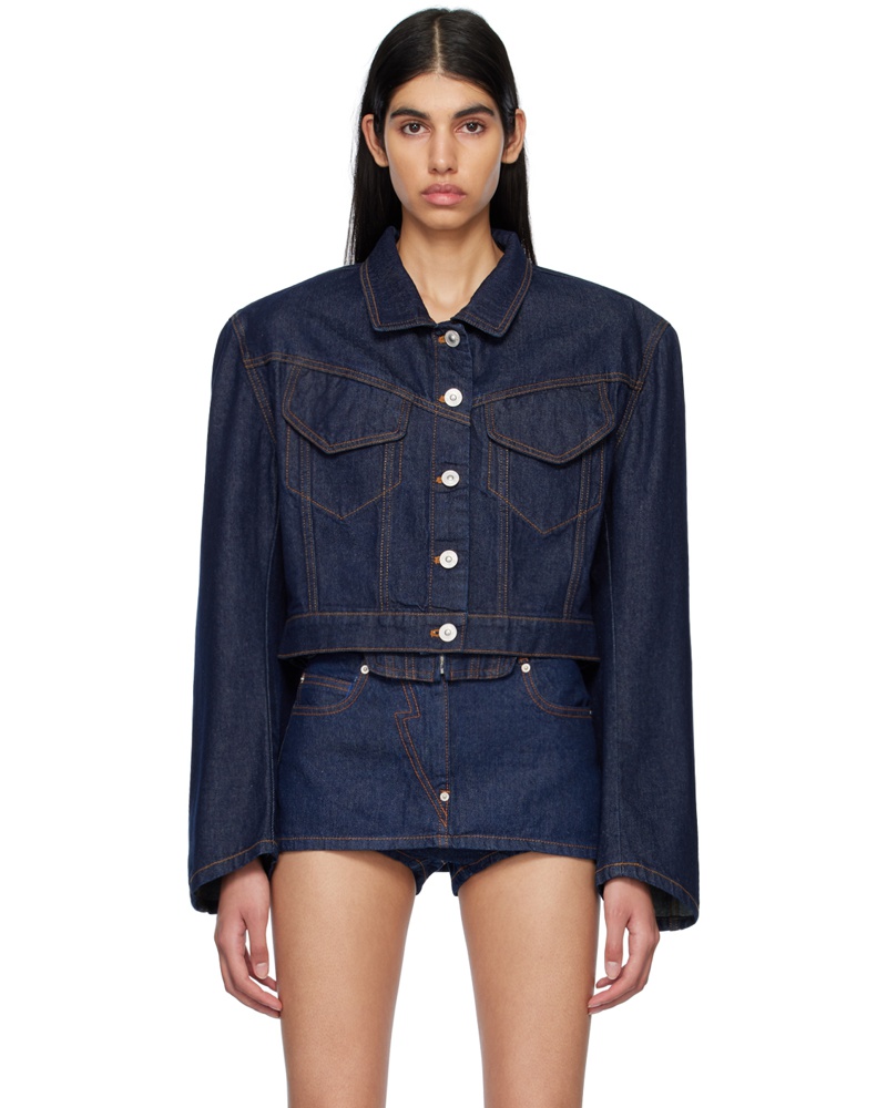 pushBUTTON Damen SSENSE Exclusive Blue Denim Jacket