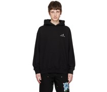 Black Embroidered Hoodie