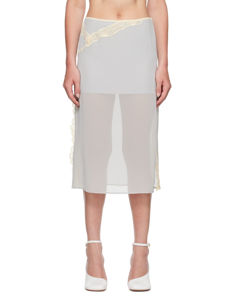 VAILLANT Damen Gray Cigarette Midi Skirt