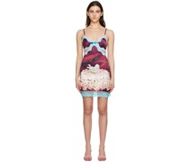 Burgundy Printed Mini Dress