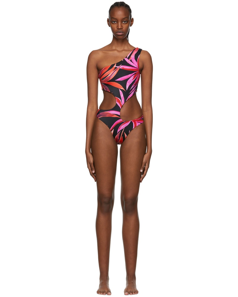 Louisa Ballou Damen Black Recycled NylonOne-Piece Swimsuit