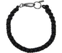Black Braided Rubber Chain Necklace