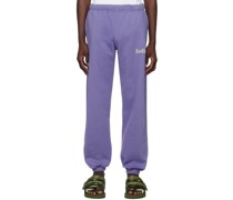 Blue Embroidered Lounge Pants