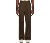Brown Relaxed-Fit Trousers