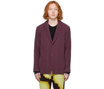 Purple Kersey Pleats Blazer
