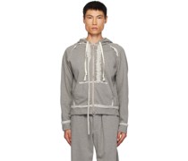 Gray Ruffle Hoodie