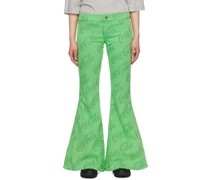 Green Jacquard Jeans