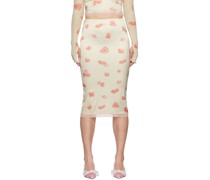 Off-White Polyester Midi Skirt