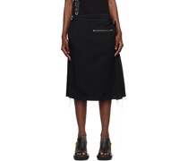 Black Camtton Midi Skirt